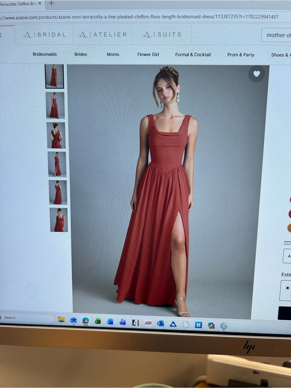 Azazie Terracotta Novi Dress Never Worn